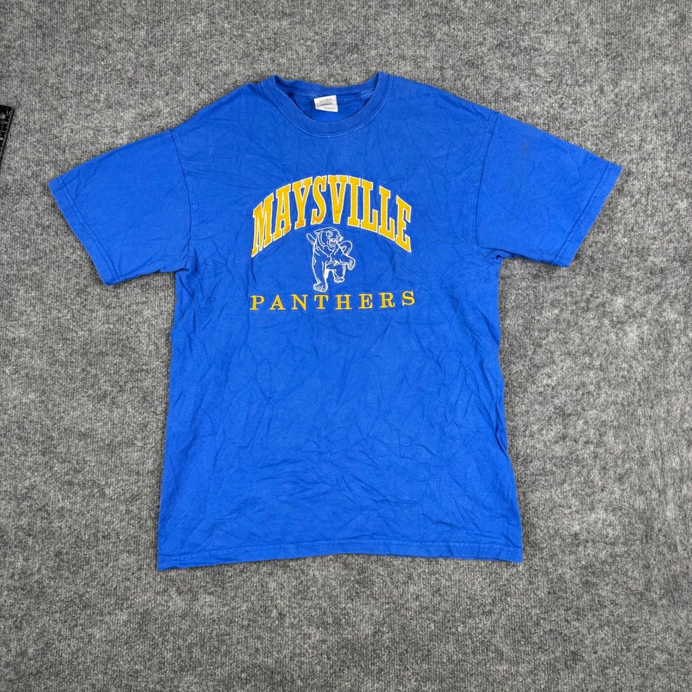 Gildan T-Shirt Mens Size M Blue Maysville Panthers Graphic Cotton Short Sleeve